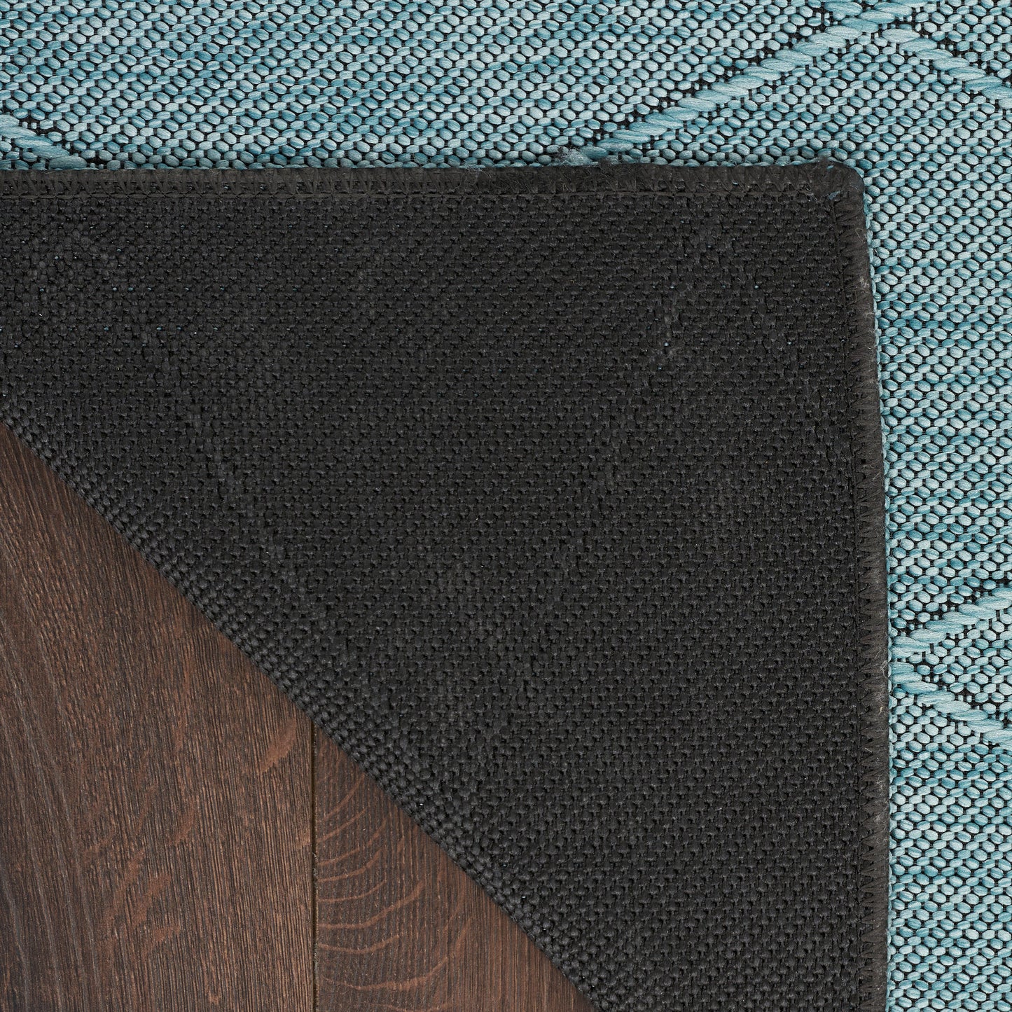 Nourison Washable Solutions 4' x 6' Aqua Modern Rug