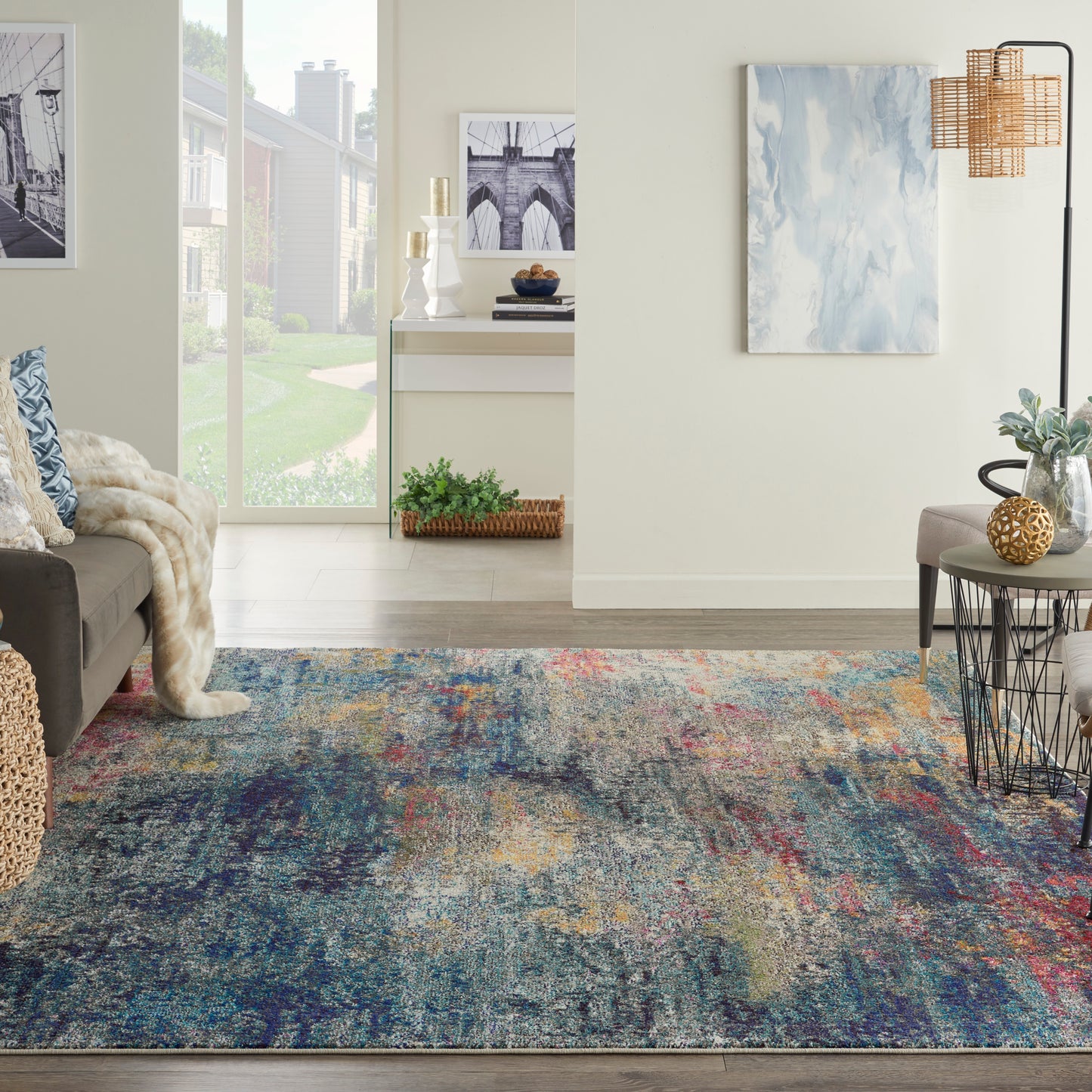 Nourison Celestial 6'7" x 9'7" Multicolor Modern Indoor Rug