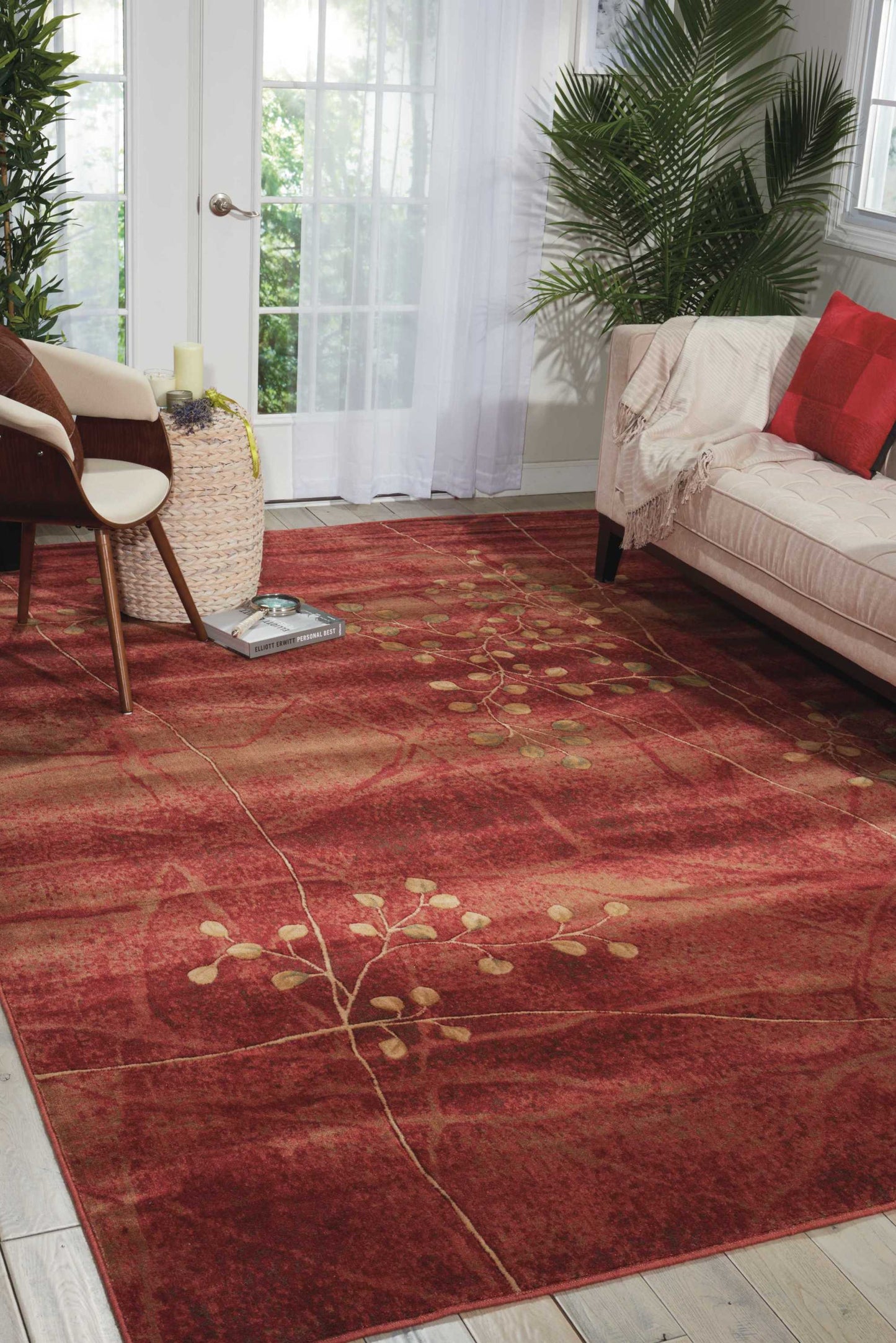 Nourison Somerset 2' x 2'9" Flame Rustic Indoor Rug