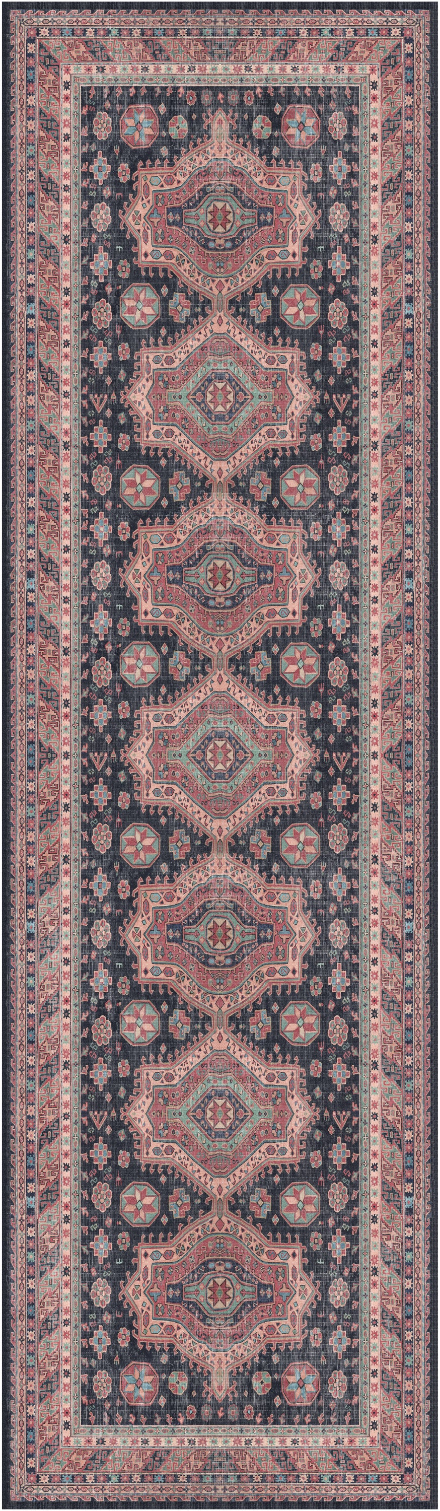 Nourison Vintage Home 2'2" x 7'6" Navy Bohemian Indoor Rug