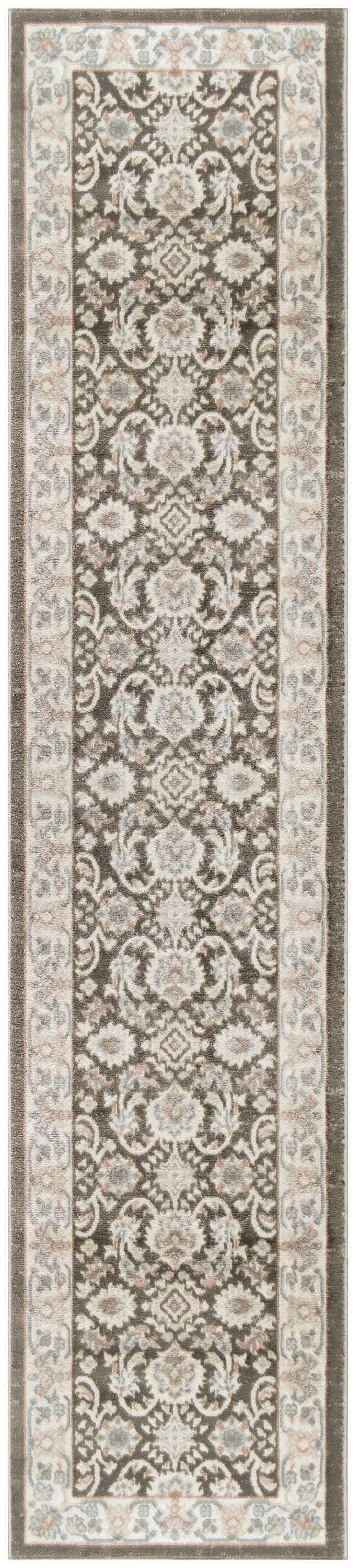 Nourison Serenity Home 2'2" x 7'6" Ivory Grey Blue Vintage Indoor Rug