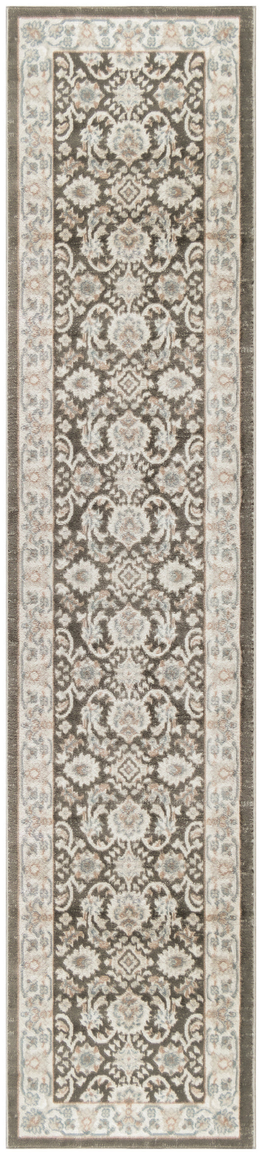 Nourison Serenity Home 2'2" x 7'6" Ivory Grey Blue Vintage Indoor Rug