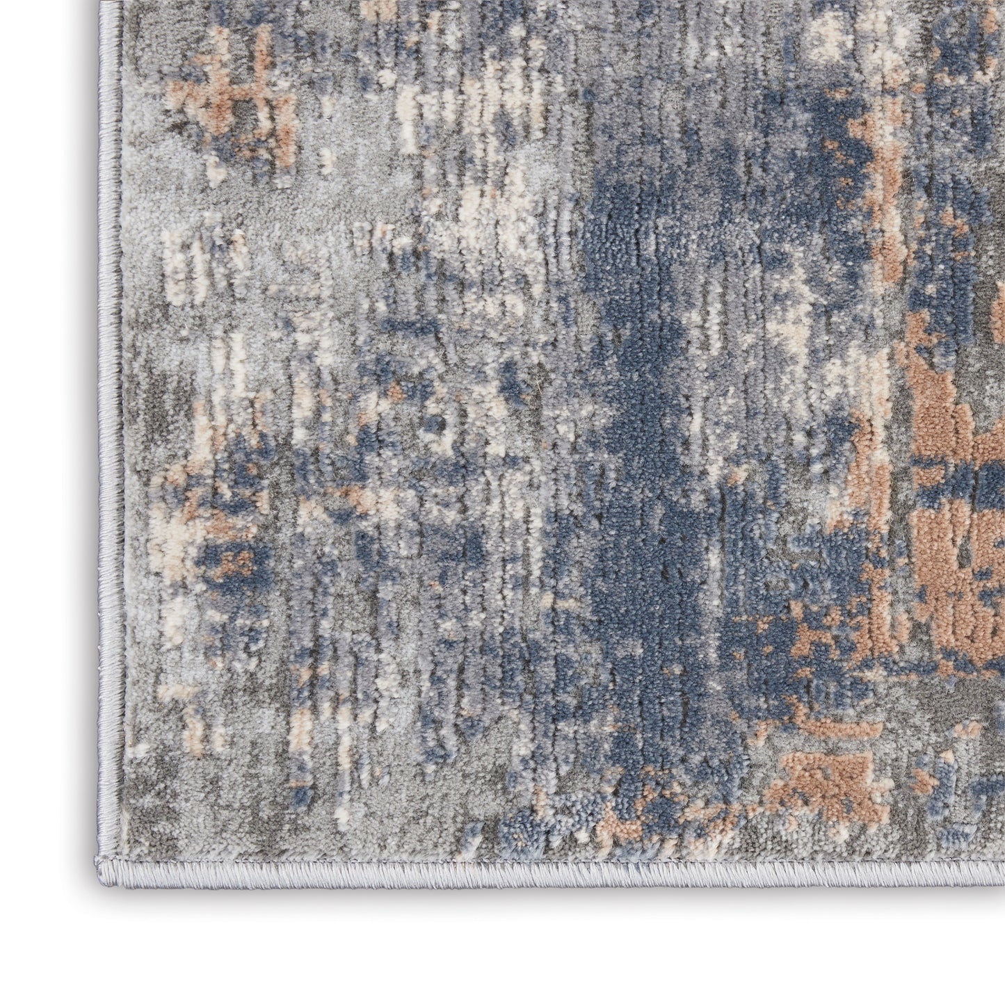 Nourison Rustic Textures 2'2" x 7'6" Grey Beige Modern Indoor Rug