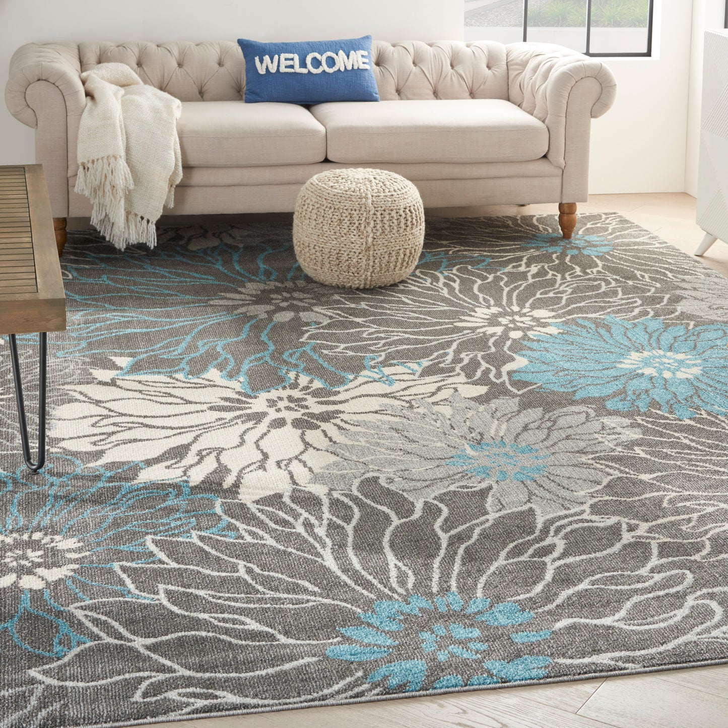 Nourison Passion 9' x 12' Charcoal Blue Contemporary Indoor Rug