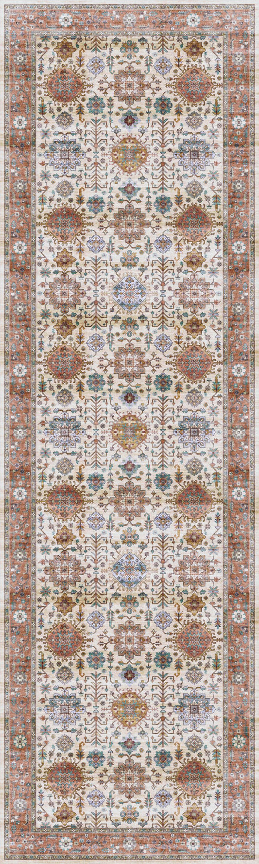 Nourison Fulton 2'3" x 7'6" Beige Multicolor Vintage Indoor Rug