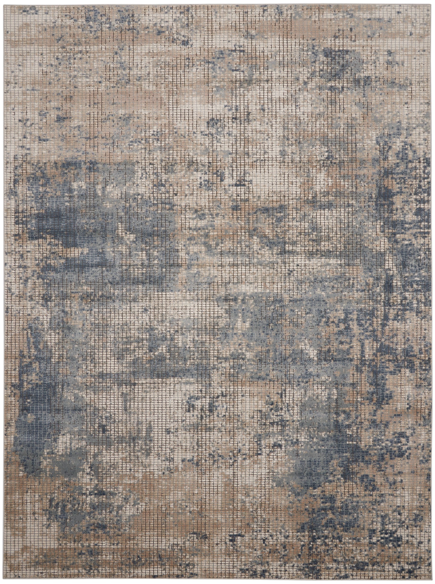 Nourison Quarry 7'10" x 9'10" Blue Beige Modern Indoor Rug