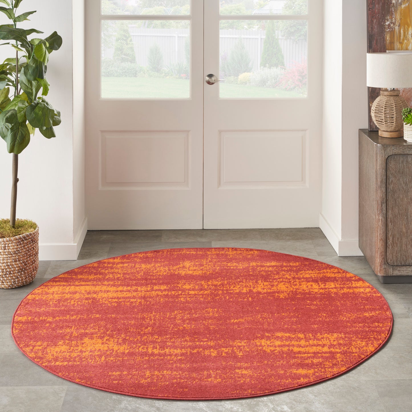 Nourison Nourison Essentials 6' x Round Red Modern Rug