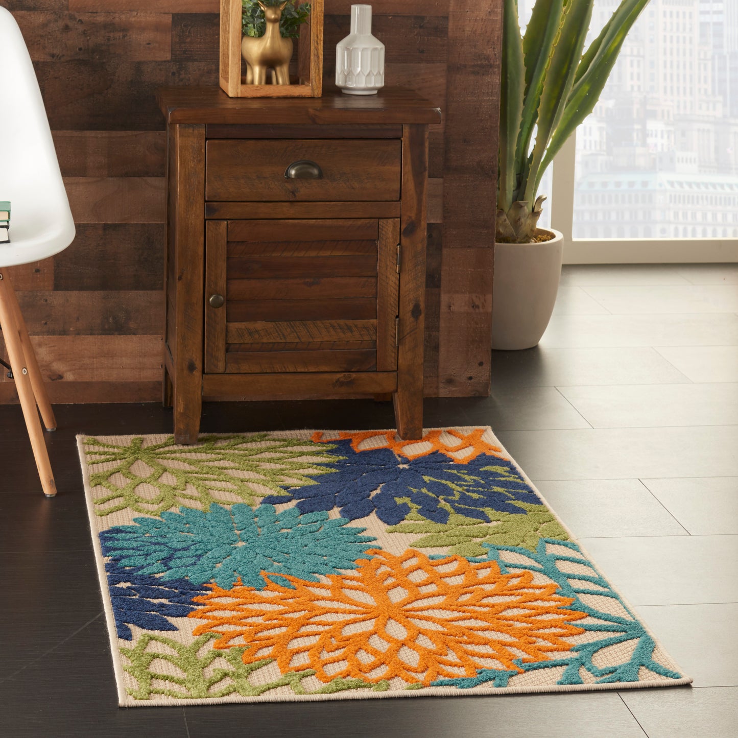 Nourison Aloha 2'8" x 4' Multicolor Tropical Rug