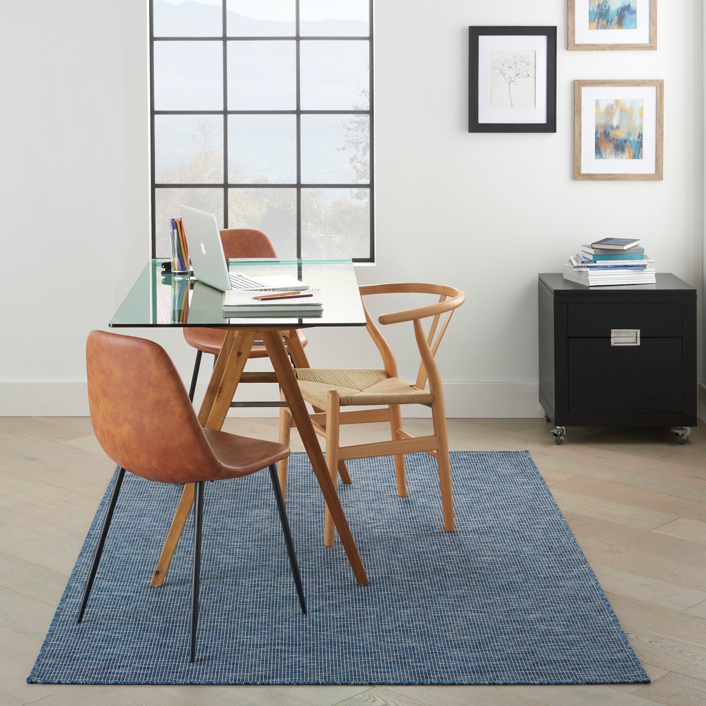 Nourison Positano 4' x 6' Navy Blue Modern Rug