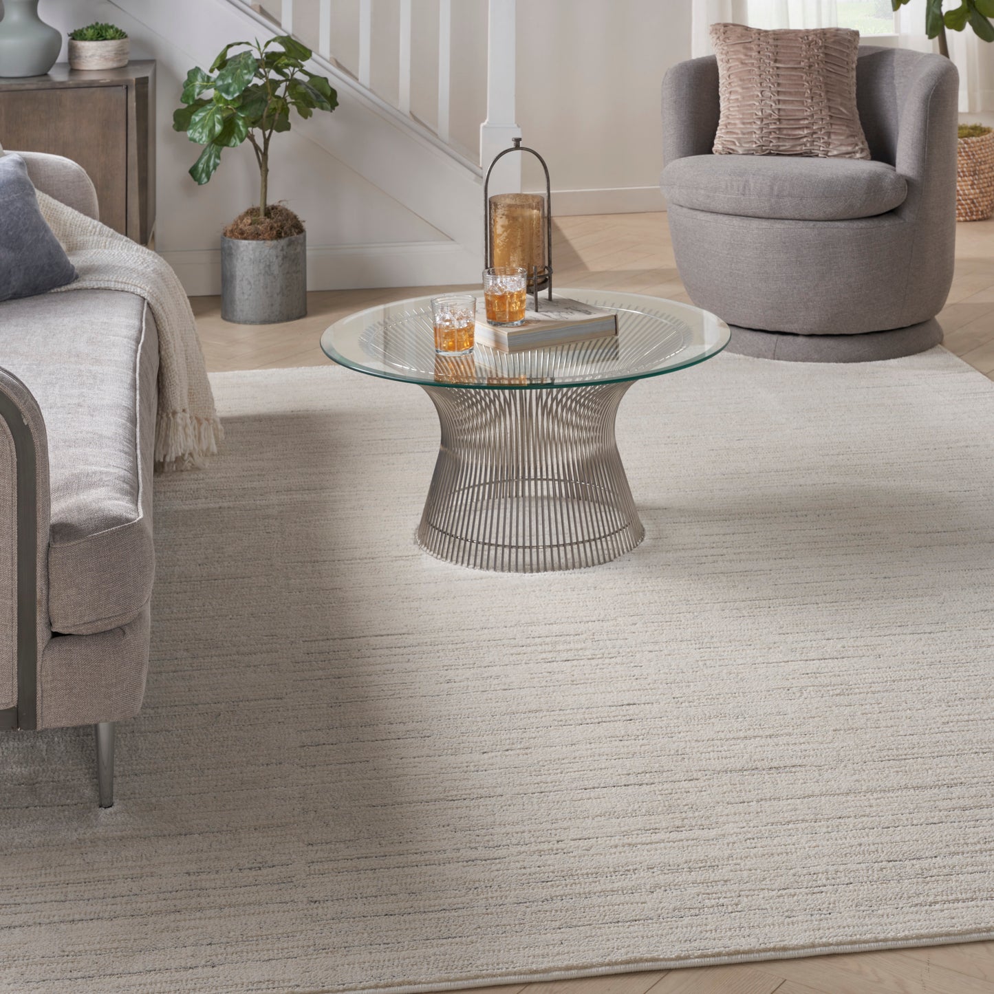 Nourison Andes 6' x 9' Ivory Grey Scandinavian Indoor Rug