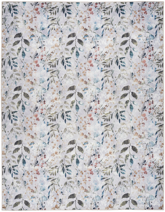 Nourison Nourison Washables 5'2" x 7' Grey Multicolor Contemporary Indoor Rug