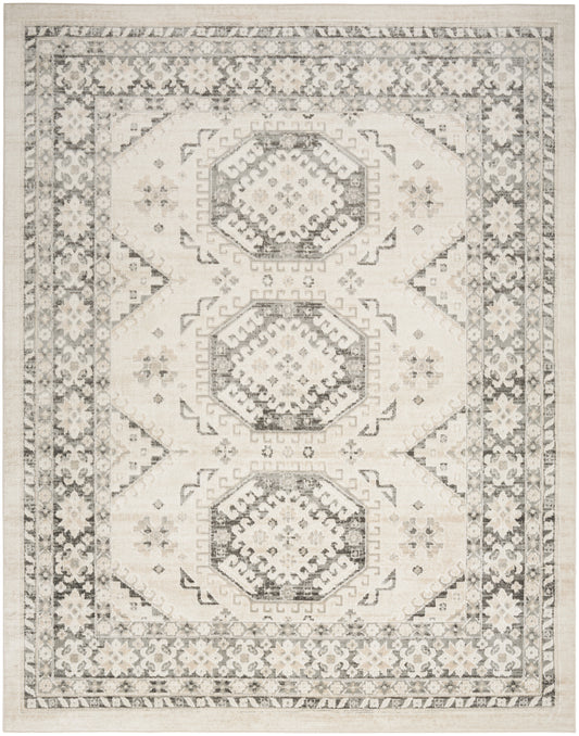 Nourison Serenity Home 9' x 12' Ivory Grey Vintage Indoor Rug