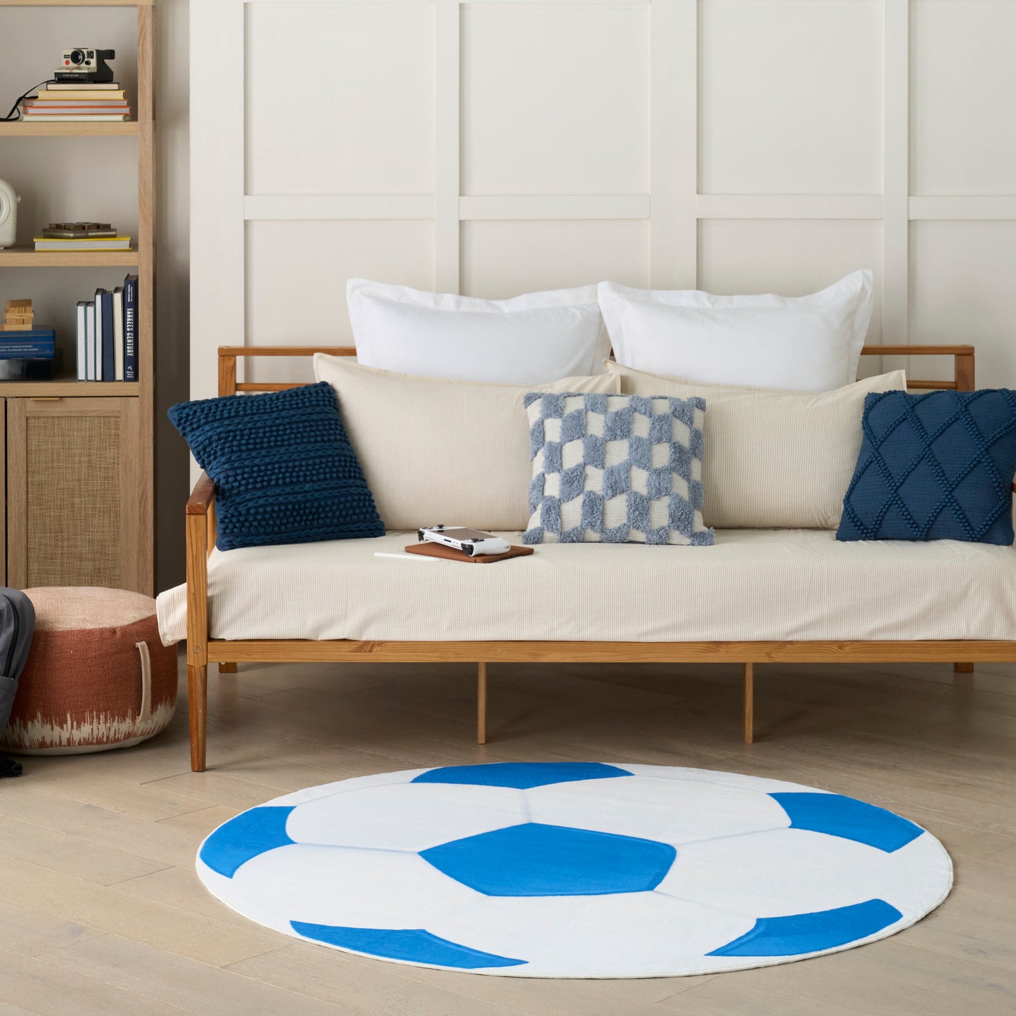 Nourison Imagination 5' x Round Blue Kids Indoor Rug