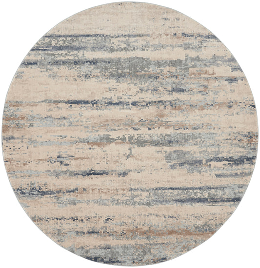 Nourison Rustic Textures 5'3" x Round Beige Grey Modern Indoor Rug