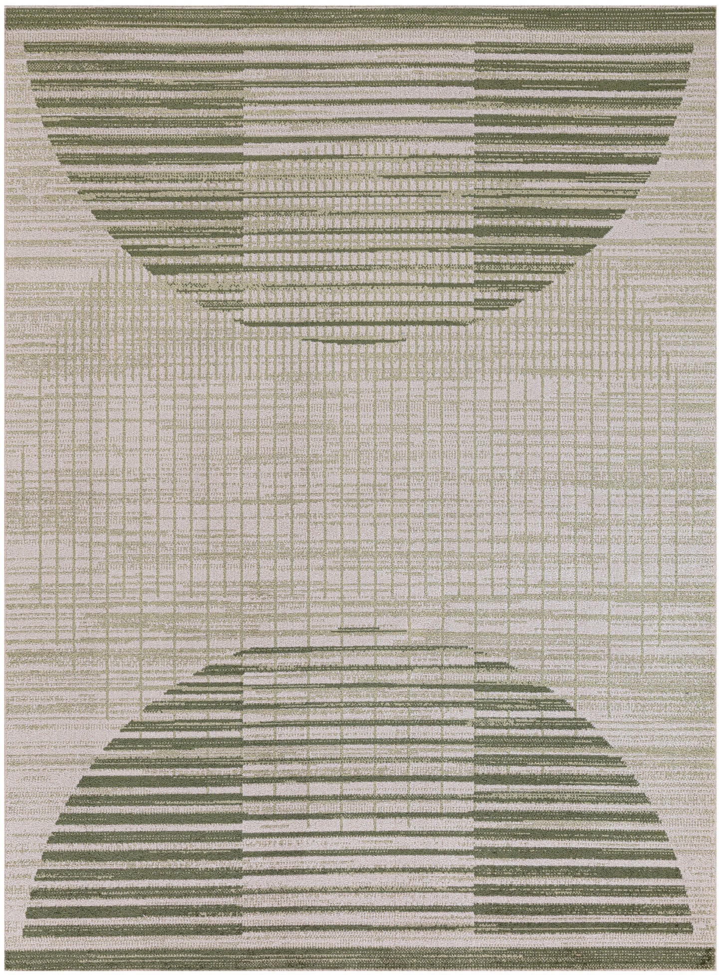 Nourison Astra Machine Washable 5'3" x 7' Ivory Olive Mid-Century Modern Indoor Rug