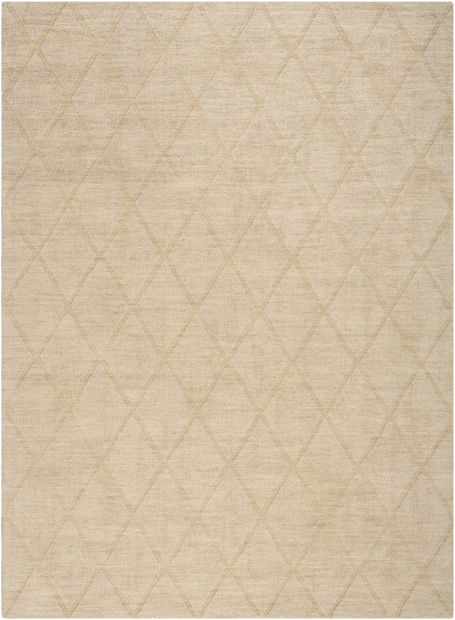 Nourison Wool Haven 5'3" x 7'3" Beige Modern Indoor Rug