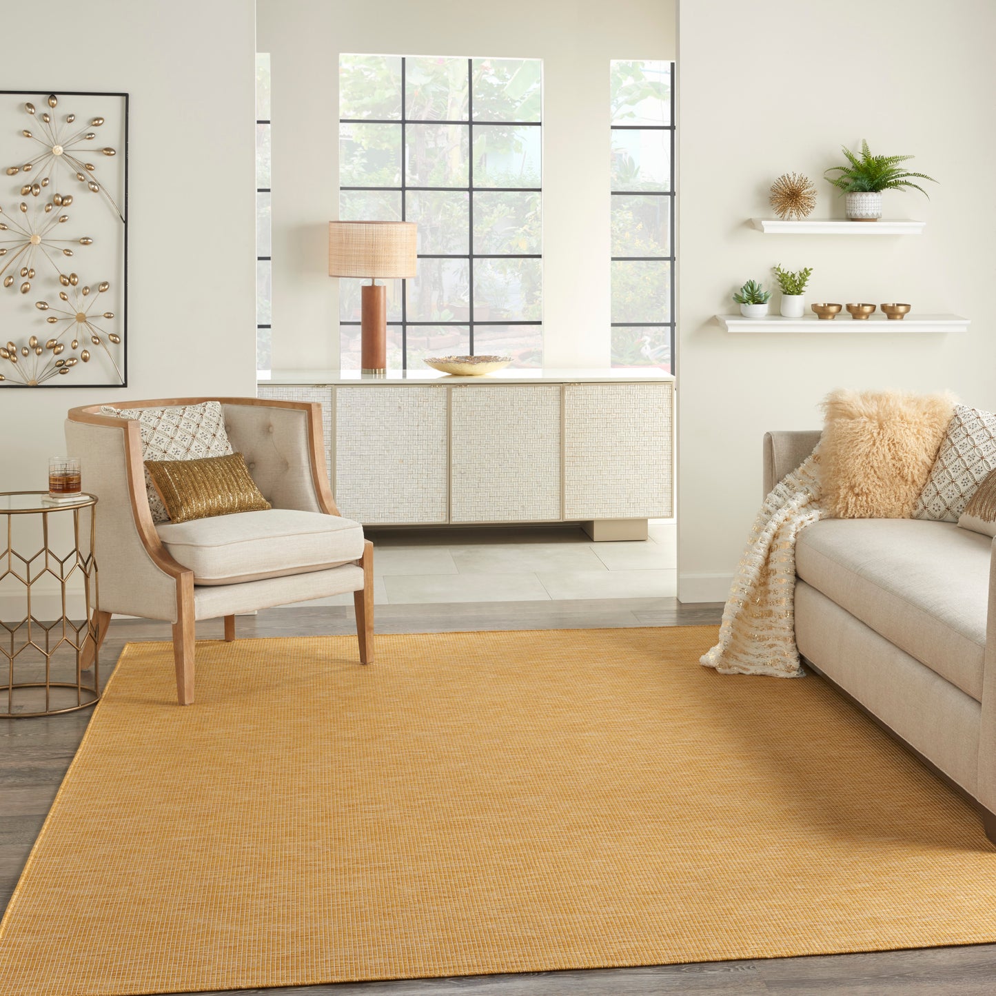 Nourison Positano 6' x 9' Yellow Modern Rug