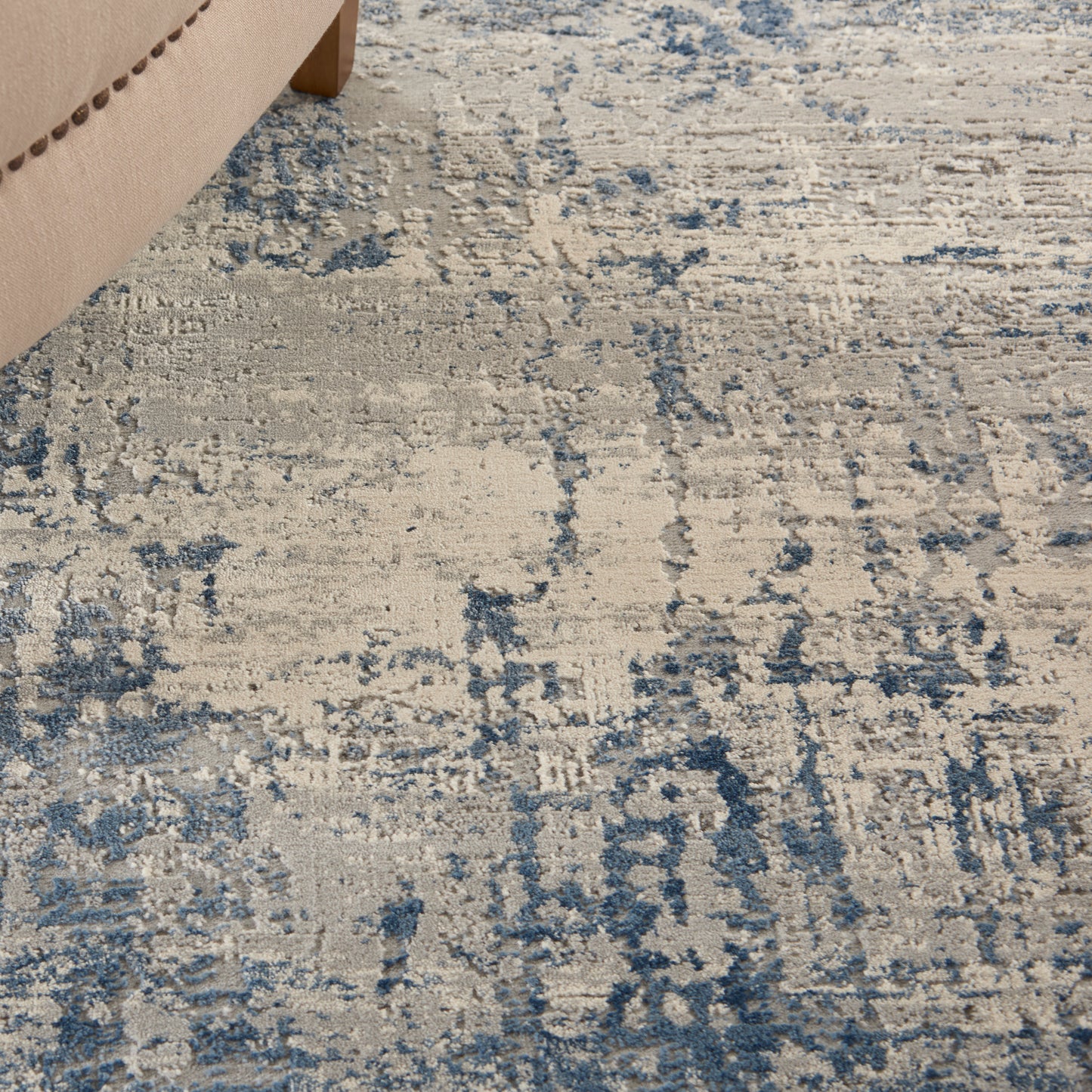 Nourison Rustic Textures 5'3" x 7'3" Ivory Blue Modern Indoor Rug