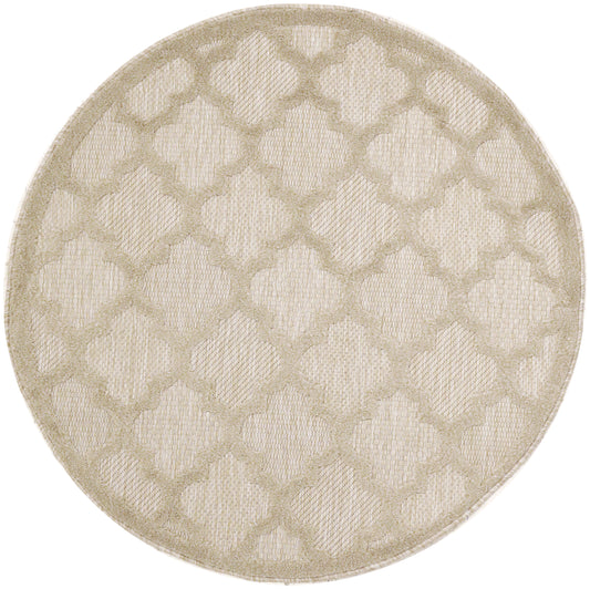 Nourison Easy Care 4' x Round Cream Modern Rug