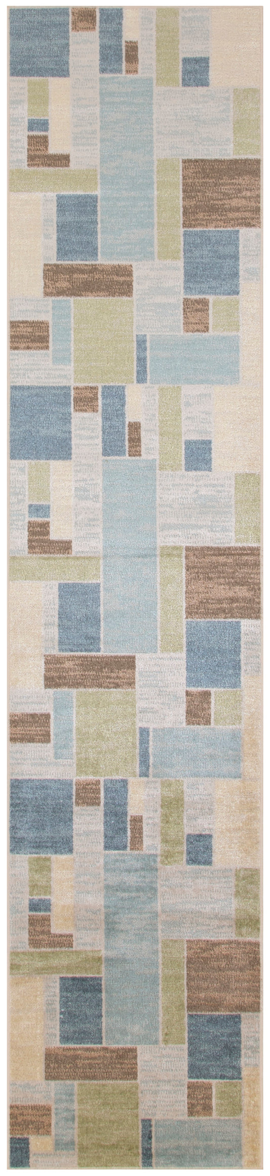 Nourison Astra Machine Washable 2'2" x 10' Blue Green Multi Modern Indoor Rug