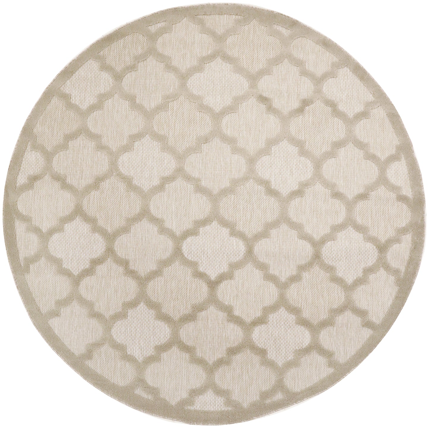 Nourison Easy Care 8' x Round Cream Modern Rug