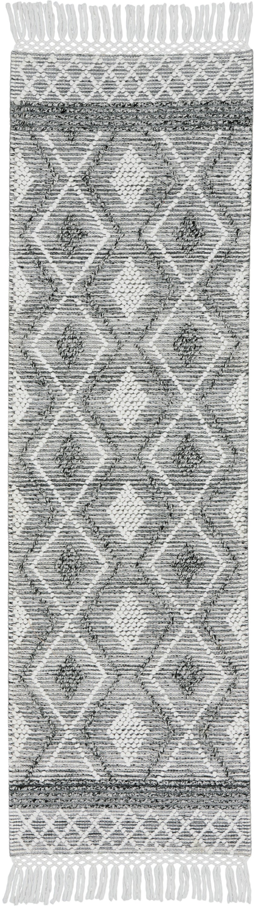 Nicole Curtis Series 3 2'3" x 8' Grey/Ivory Bohemian Indoor Rug