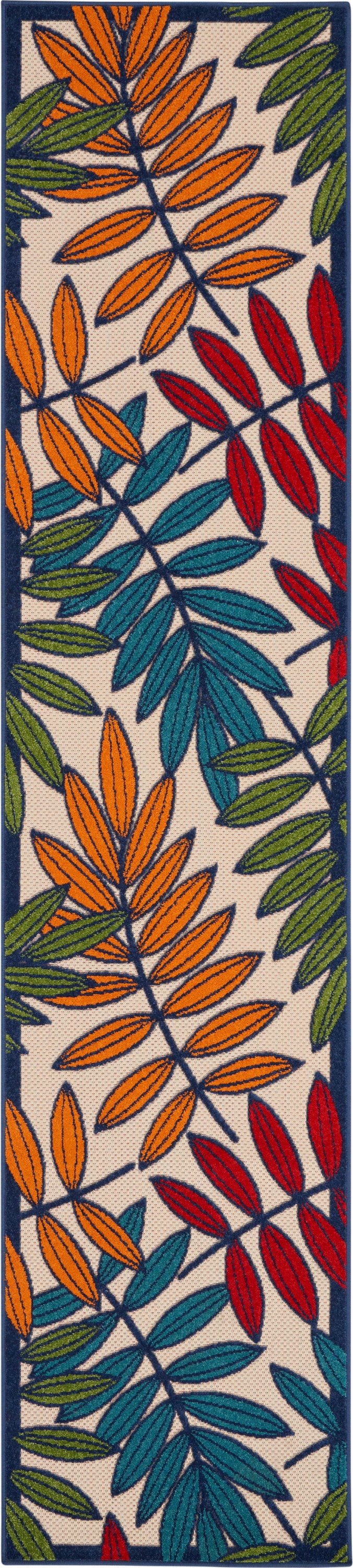 Nourison Aloha 2'3" x 10' Multicolor Tropical Rug