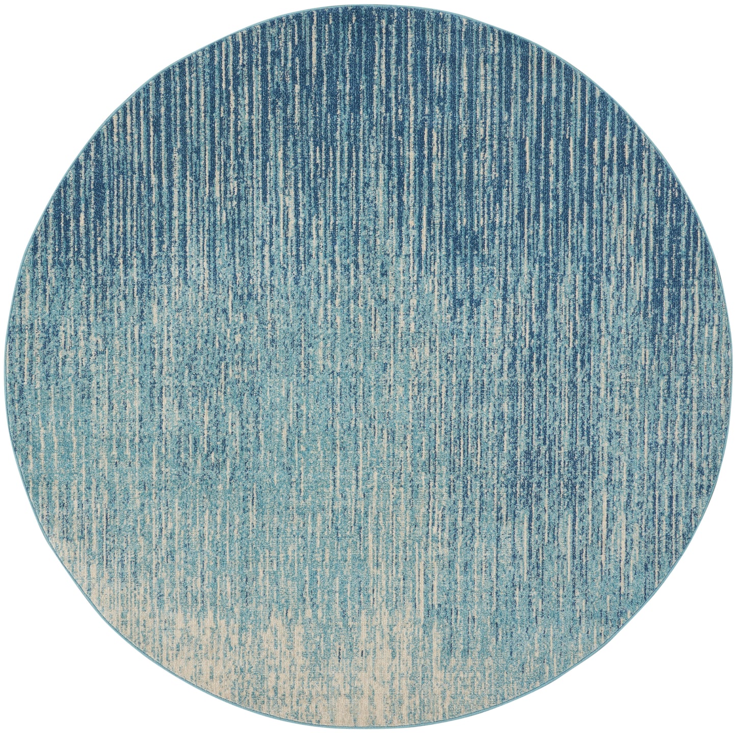 Nourison Passion 8' x Round Navy/Light Blue Modern Indoor Rug