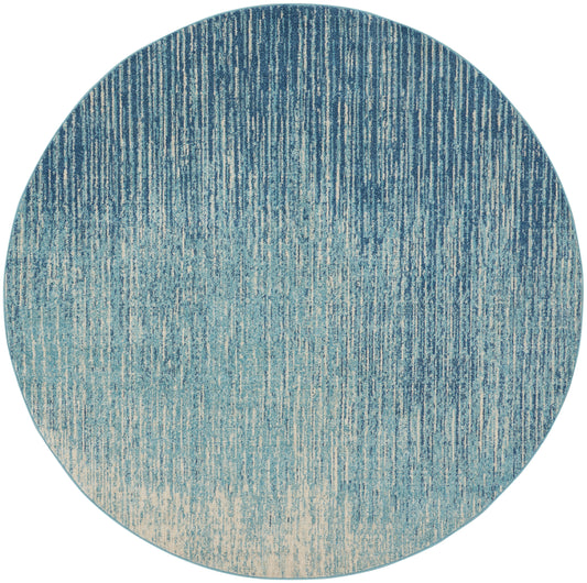 Nourison Passion 8' x Round Navy/Light Blue Modern Indoor Rug