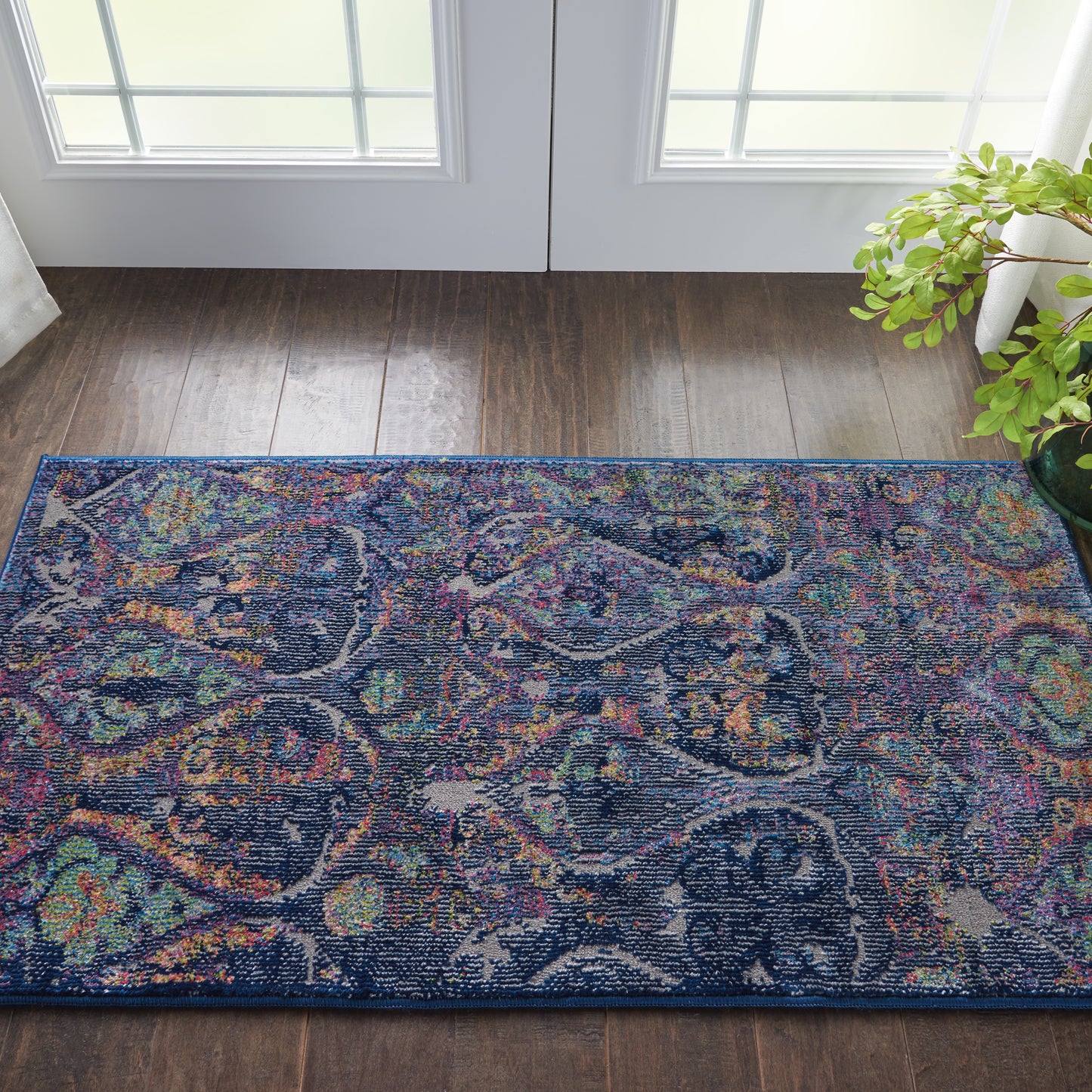 Nourison Ankara Global 2' x 4' Navy Multicolor Bohemian Indoor Rug