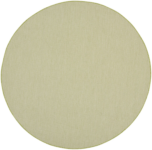 Nourison Courtyard 8' x Round Ivory Green Modern Rug