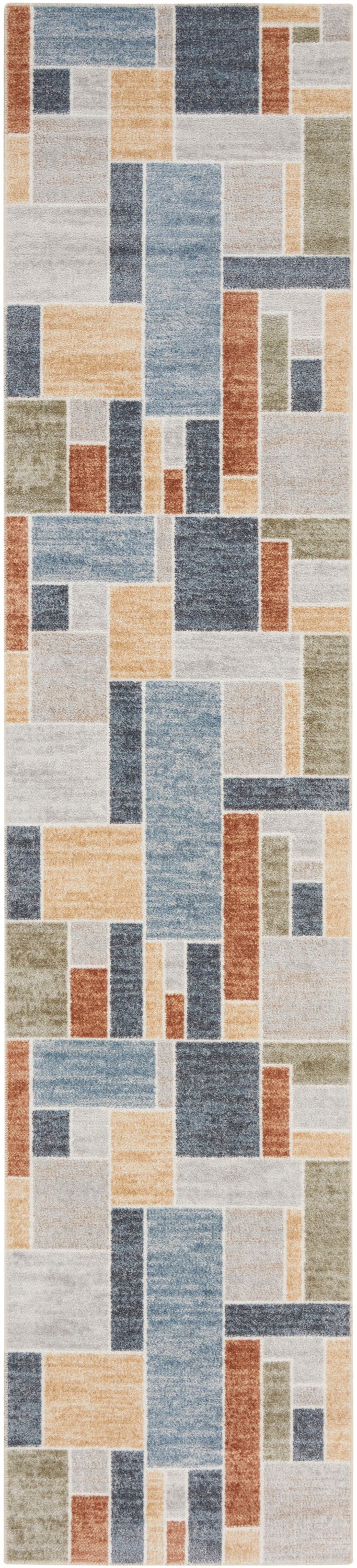 Nourison Astra Machine Washable 2' x 6' Multicolor Contemporary Indoor Rug