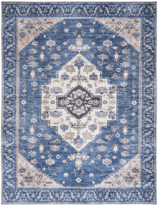 Nourison Grand Washables 9'2" x 12' Denim Vintage Indoor Rug