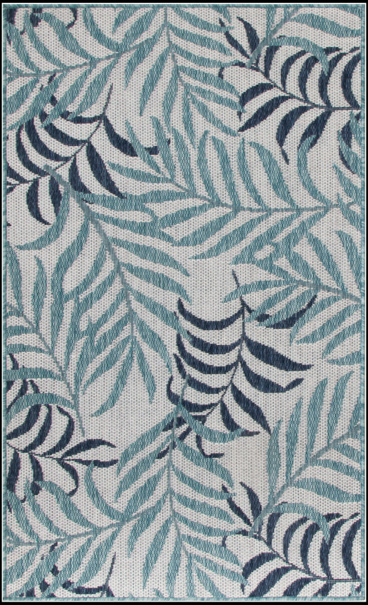 Nourison Garden Oasis 3' x 5' Blue Tropical Rug