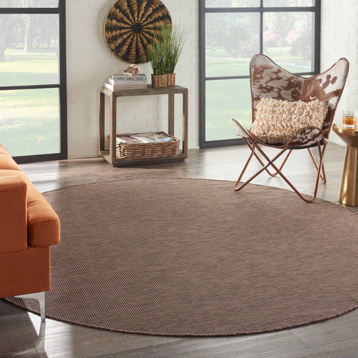 Nourison Positano 8' x Round Natural Modern Rug