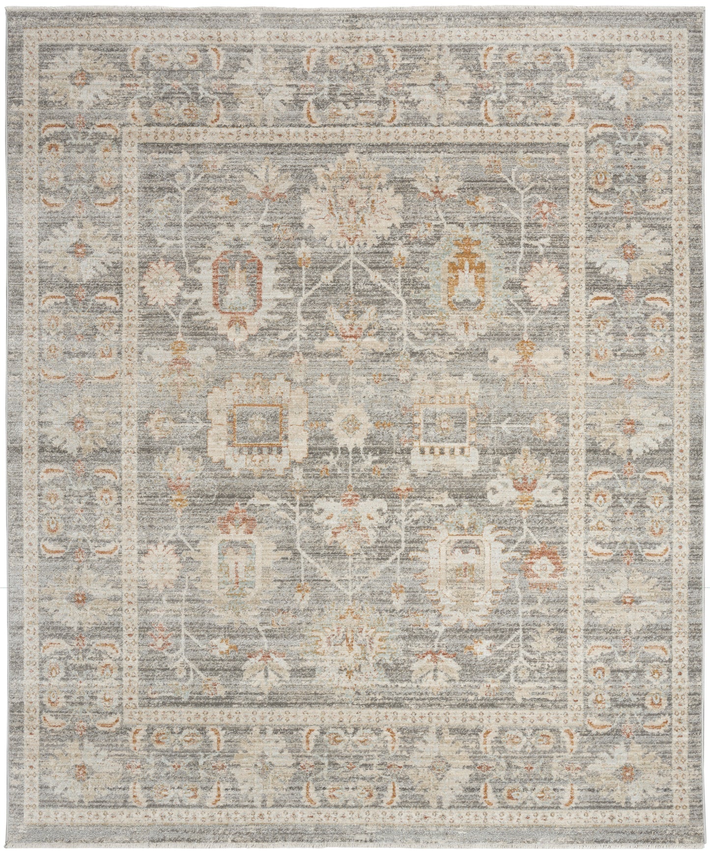 Nourison Traditional Home 5'3" x 7'10" Grey Vintage Indoor Rug