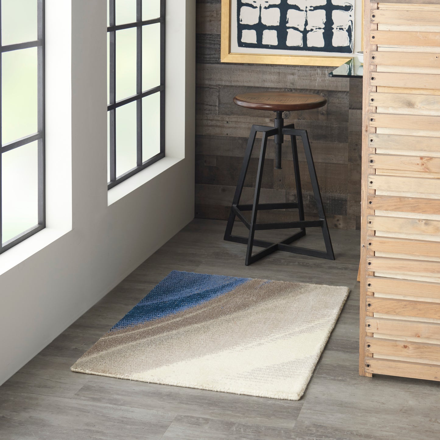 Nourison Twilight 2' x 3' Ivory Grey Blue Modern Indoor Rug