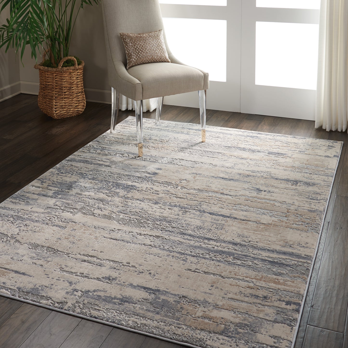 Nourison Rustic Textures 5'3" x 7'3" Beige Grey Modern Indoor Rug