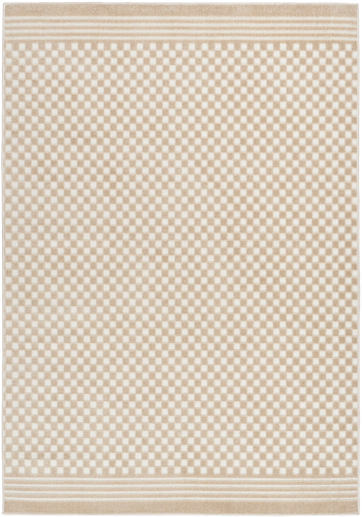 Nourison Care Free 6'7" x 9'2" Beige Modern Indoor Rug