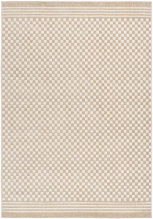 Nourison Care Free 6'7" x 9'2" Beige Modern Indoor Rug