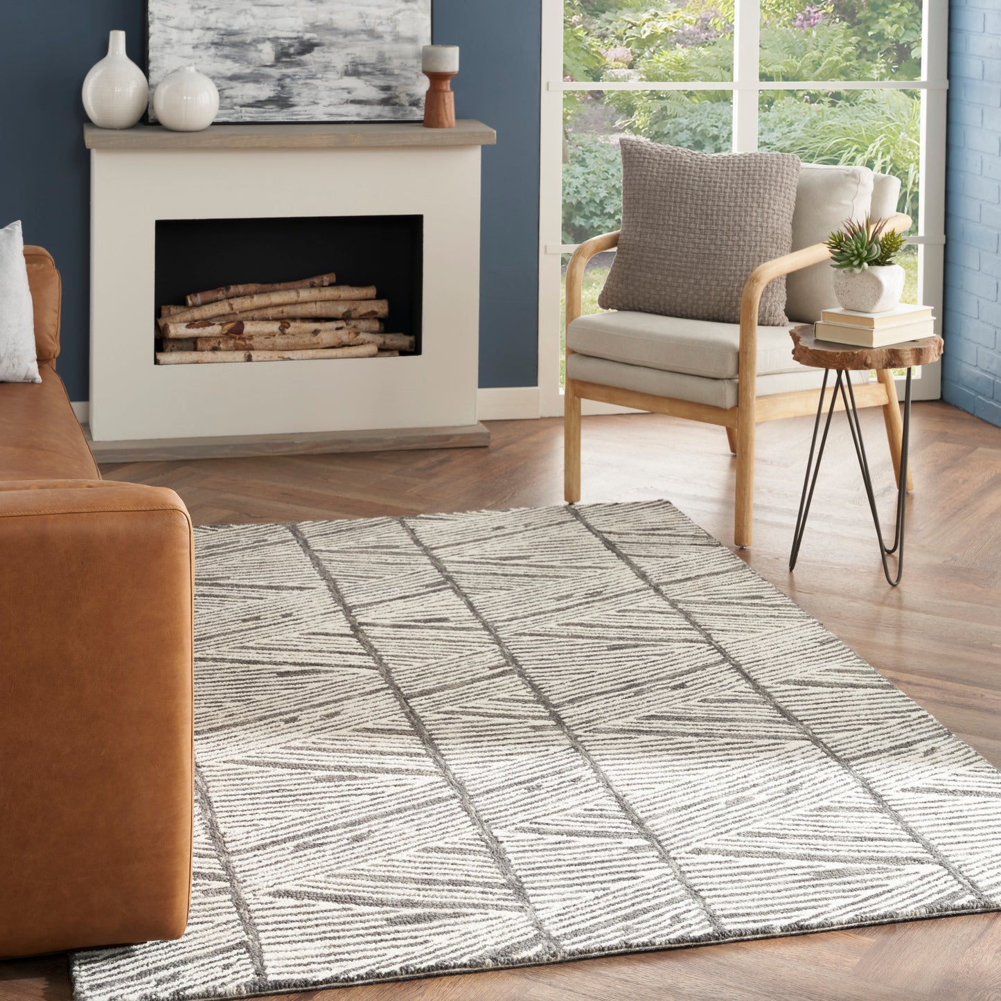 Nourison Colorado 5'3" x 7'3" Grey White Modern Indoor Rug