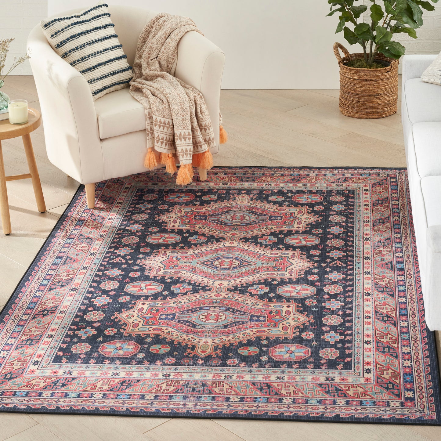 Nourison Vintage Home 3'9" x 5'9" Navy Bohemian Indoor Rug