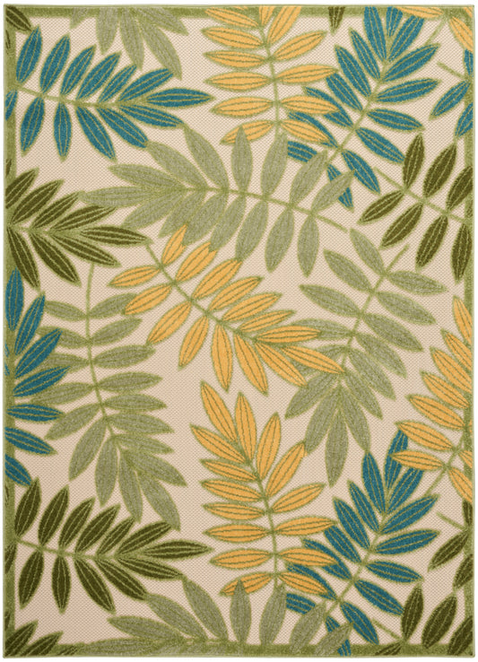 Nourison Aloha 5'3" x 7'5" Green Multicolor Outdoor Rug