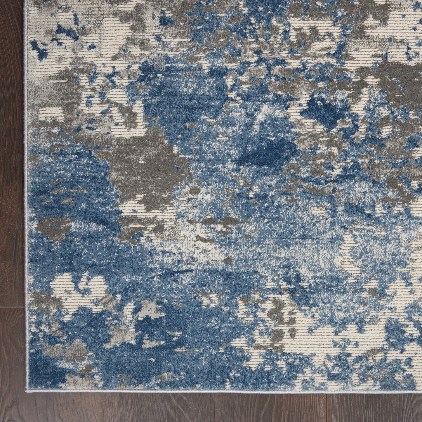 Nourison Rustic Textures 5'3" x 7'3" Grey/Blue Modern Indoor Rug