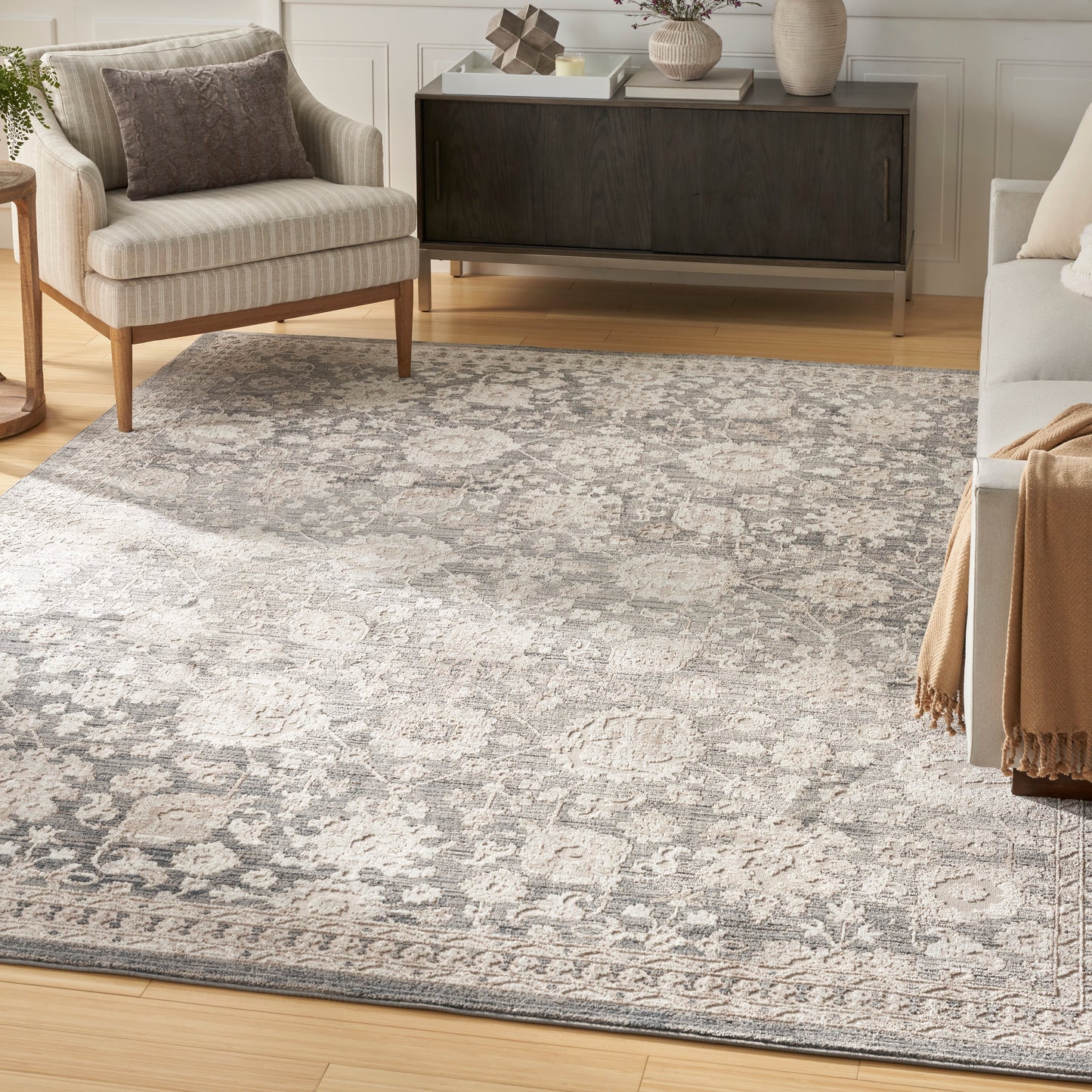 Nourison Eco Cycle 9' x 12' Charcoal Vintage Indoor Rug