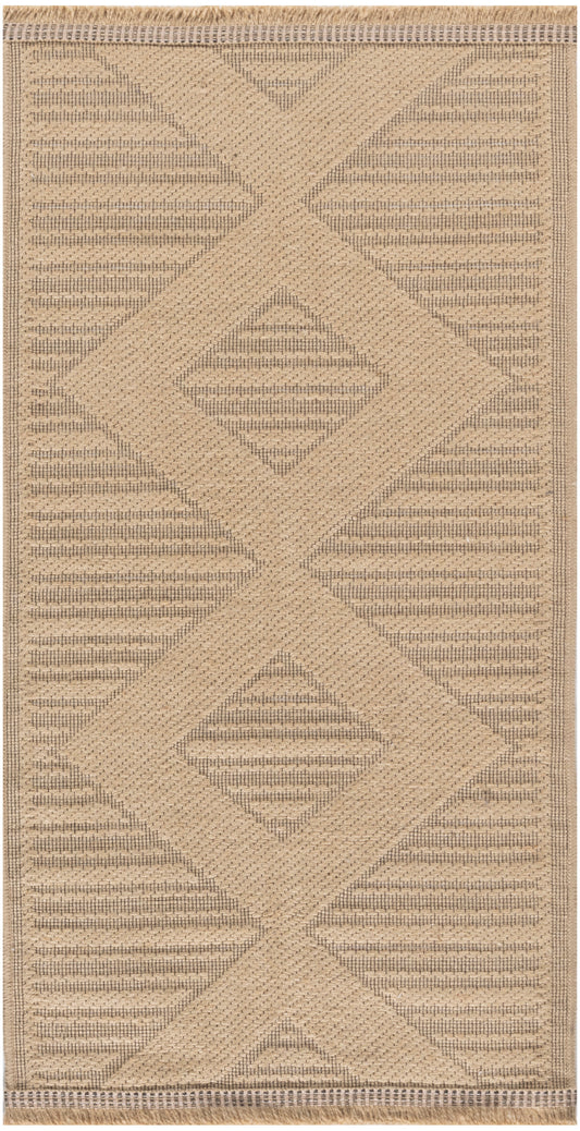 Nourison Washable Jute 2' x 4' Natural Beige Modern Indoor Rug