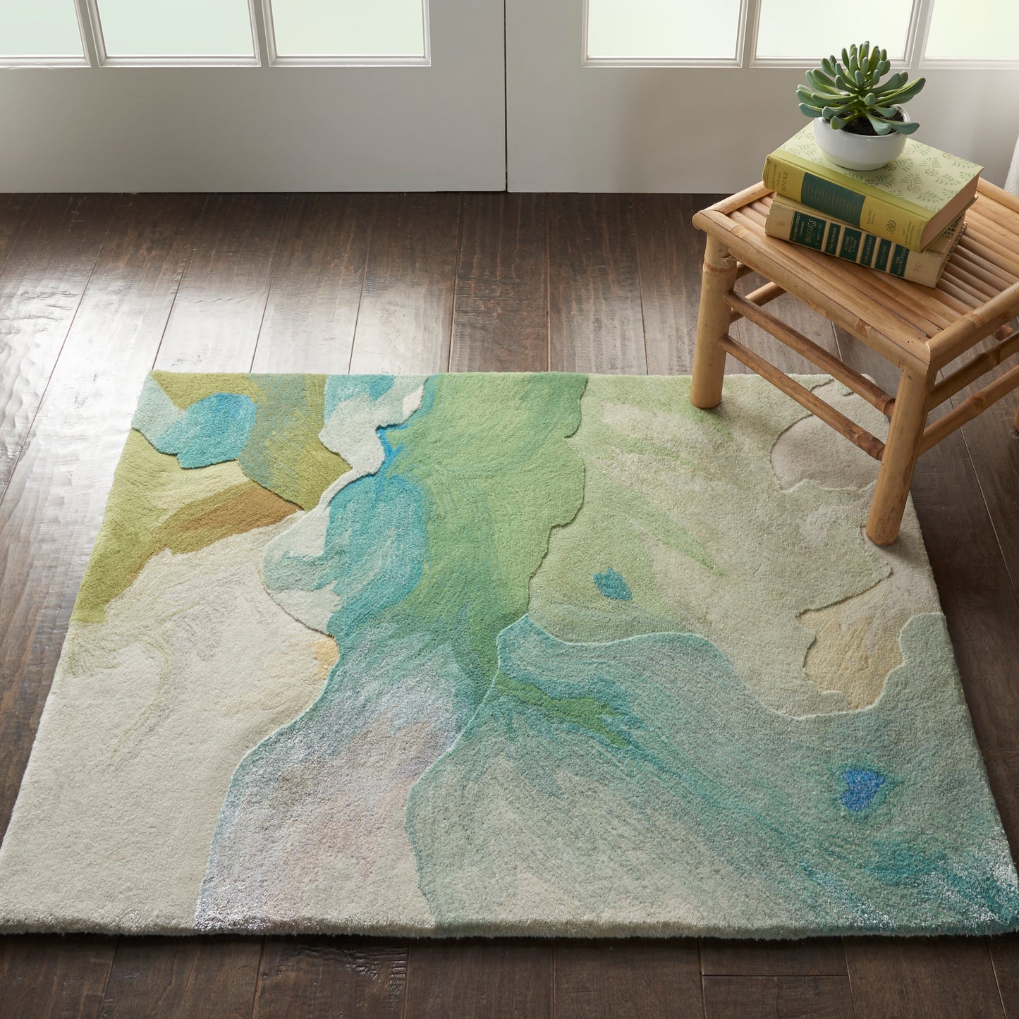 Nourison Prismatic 2' x 3' Seafoam Modern Indoor Rug