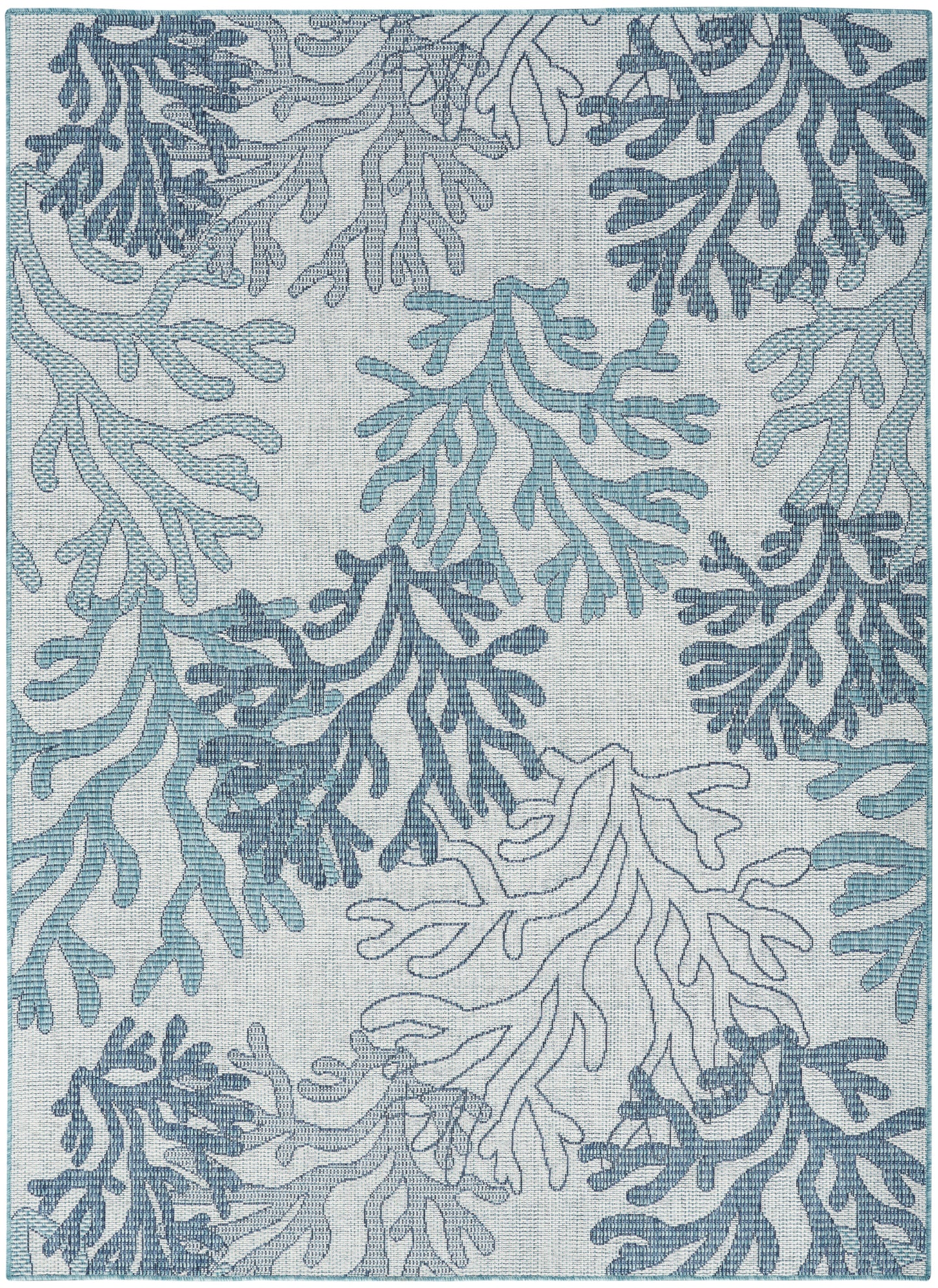 Nourison Garden Oasis 6' x 9' Blue Coastal, Nautical & Beach Rug