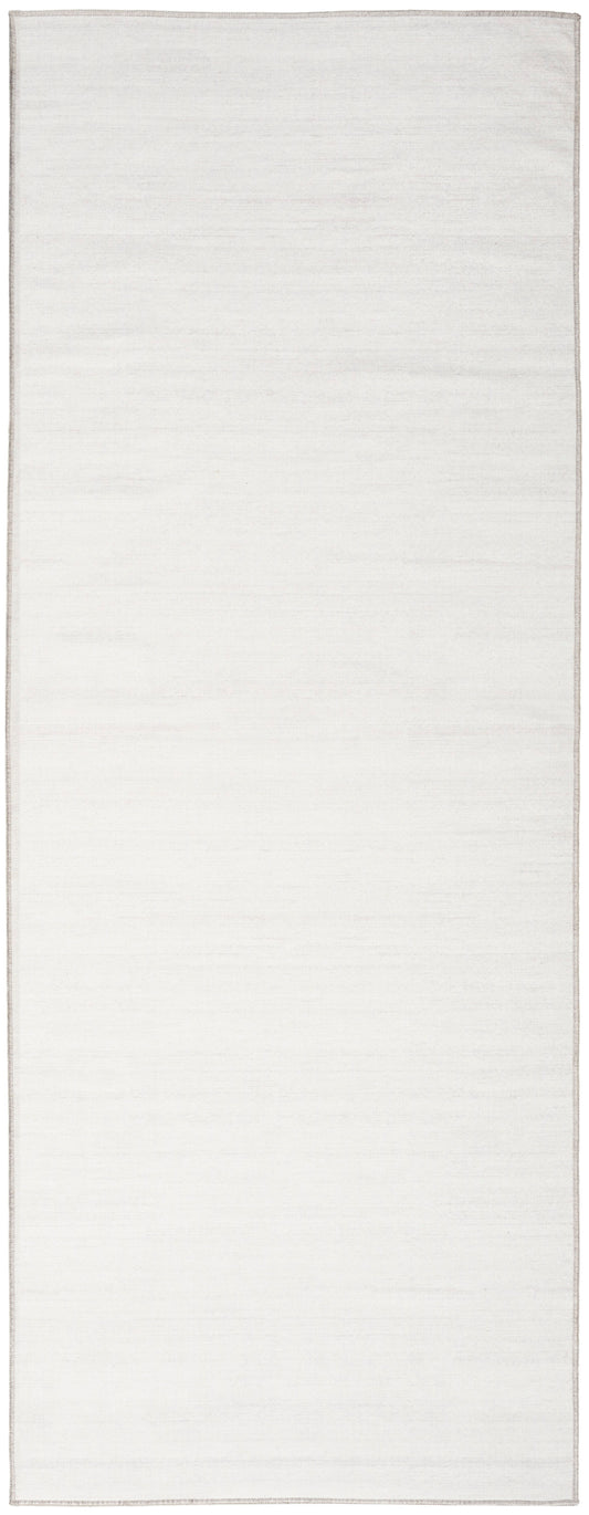 Nourison Washable Essentials 2'2" x 8' Ivory Grey Modern Indoor Rug