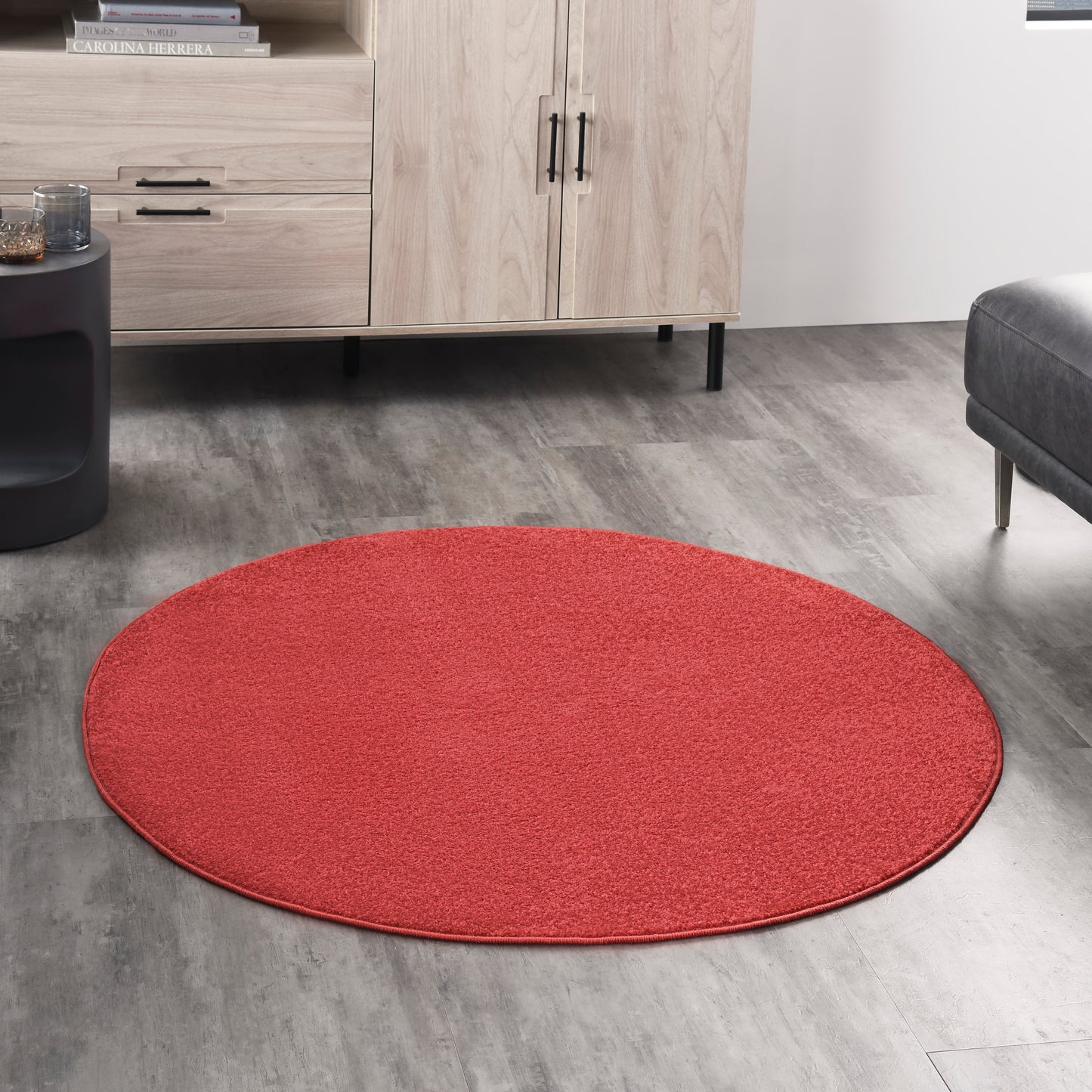 Nourison Nourison Essentials 4' x Round Brick Red Outdoor Rug